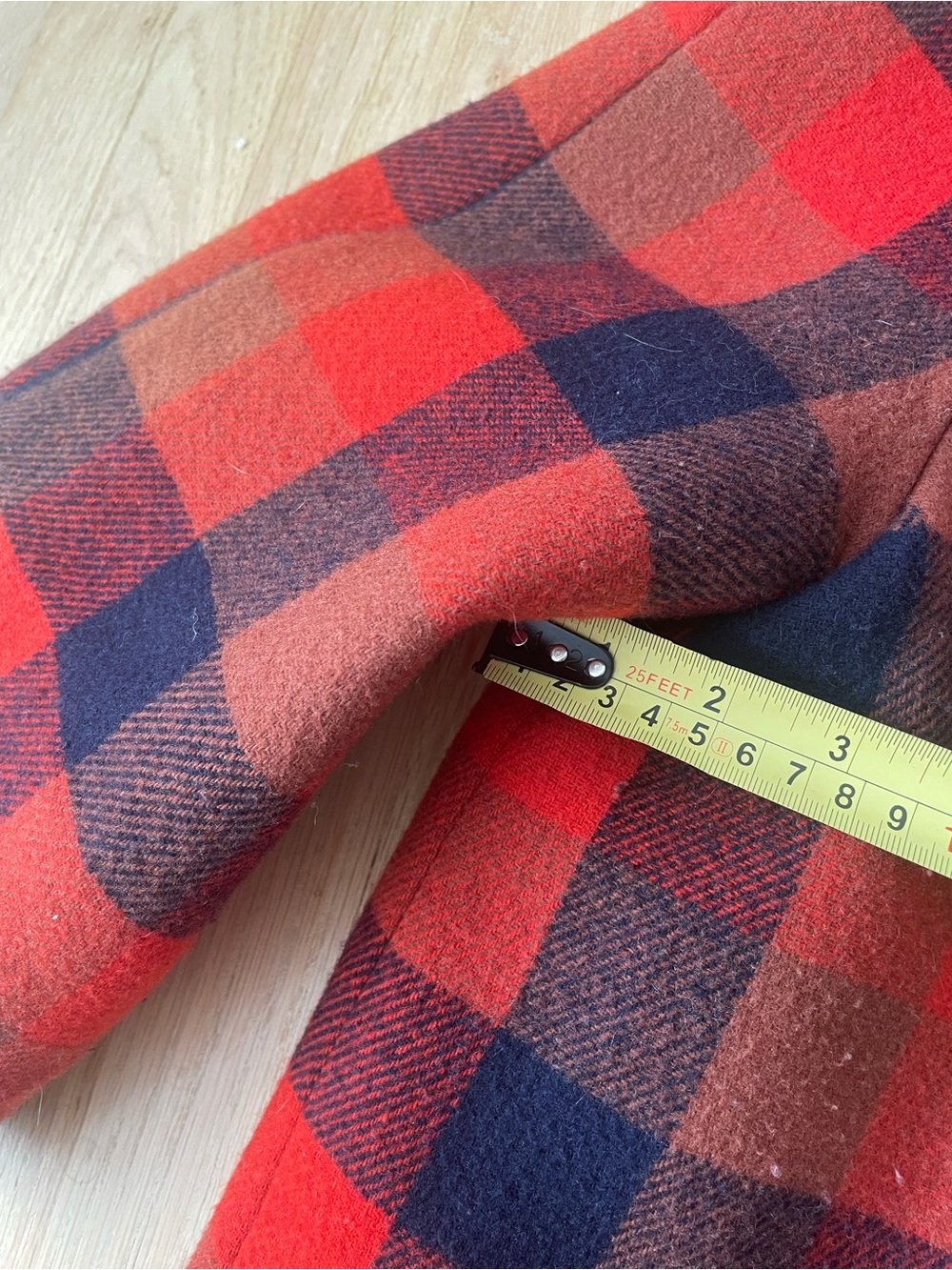 Coach Wool blend Tartan plaid 3/4 sleeve jacket size large - Picture 8 of 8